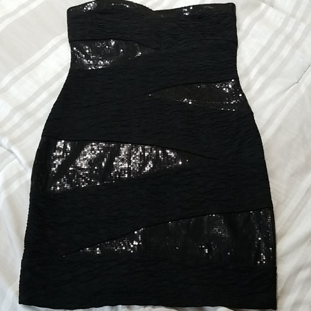 Black Strapless Mini